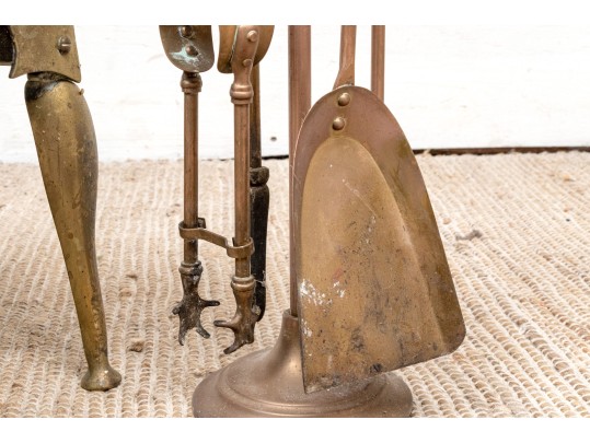 Antique English Lot Of Fireplace Accessories