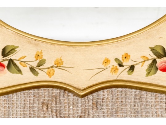 Vintage Paint Decorated Wood Mirror