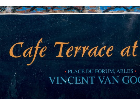 Framed Vintage Van Gogh Kroller-Muller Museum Poster, Cafe Terrace At Night