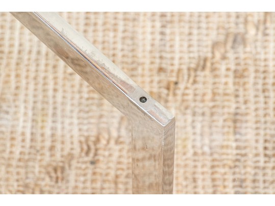 Quality Mid Century Chrome Framed Glass Top Cocktail Table 