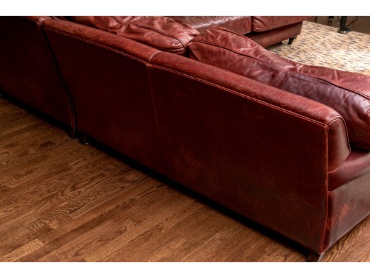 Quality Restoration Hardware Oxblood Leather Sectional