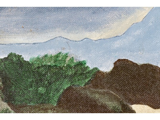 William M Locker, Oil On Board, Coastal Landscape, 1990