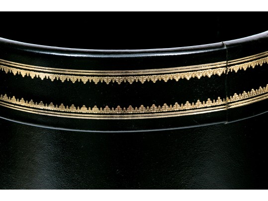 Scully & Scully Tooled Leather Covered Waste Bin By Duk-It