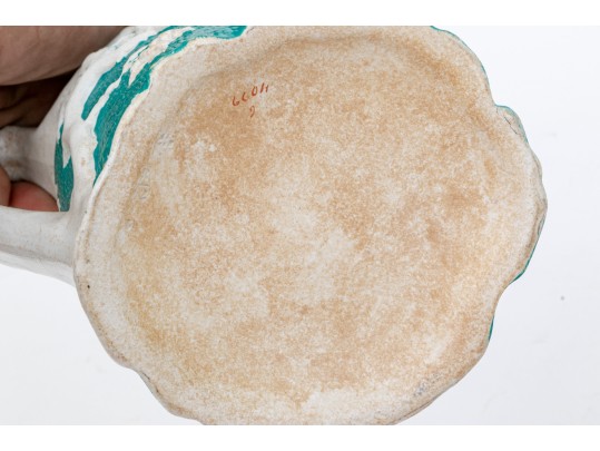 Elegant Collection Of 3 Antique, English Moulded And Glazed Ceramic Pitchers