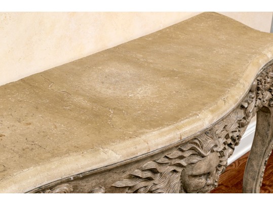 Vintage French Baroque Style Console Table 