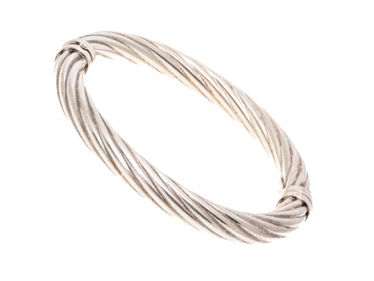 Sterling Silver Ribbed Bangle Bracelet