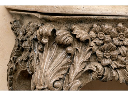 Vintage French Baroque Style Console Table 