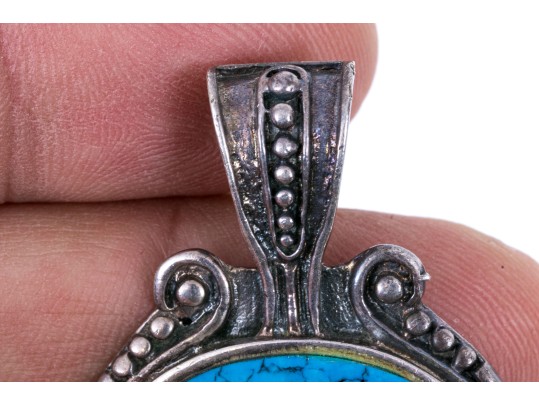 Rustic Sterling Silver Dyed Howlite Pendant