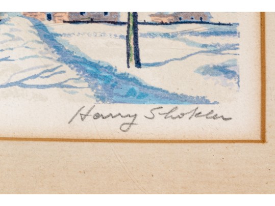 Harry Shokler (Am., 1896-1978) Two Framed Serigraphs, VT Winter Landscapes