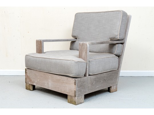  Heavy & Solid Sutherland Teak Armchair With Custom Cushions & Ottoman