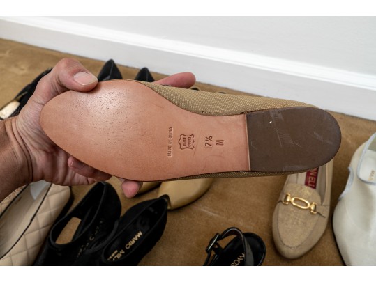 Group Of 12 Pair Of Designer Used And New Shoes - Size 7 1/2 - 8