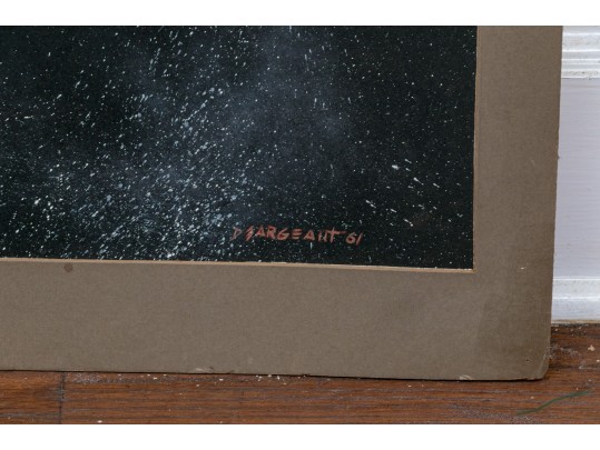 Donald Sargeant (20th C.) Work On Paper, Spaceship Orbiting In Space, Signed