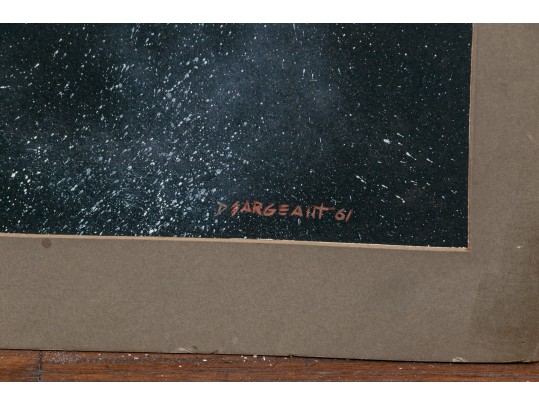 Donald Sargeant (20th C.) Work On Paper, Spaceship Orbiting In Space, Signed