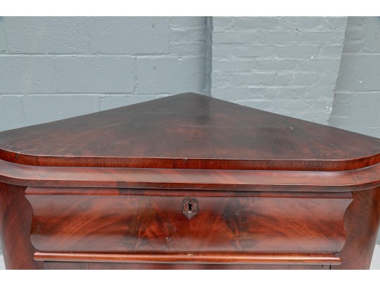 Mahogany American Empire Corner Cabinet