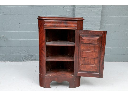 Mahogany American Empire Corner Cabinet