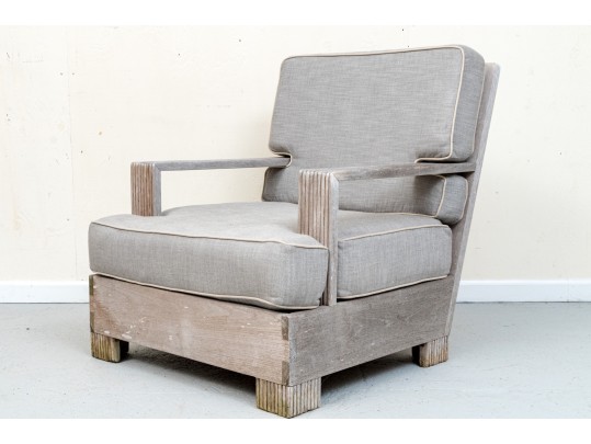  Heavy & Solid Sutherland Teak Armchair With Custom Cushions & Ottoman