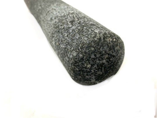 Large Handled Grey Speckled Granite Mortar And Pestle