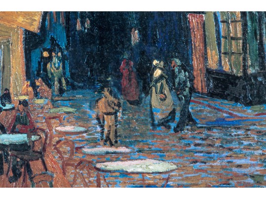 Framed Vintage Van Gogh Kroller-Muller Museum Poster, Cafe Terrace At Night