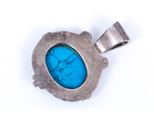 Rustic Sterling Silver Dyed Howlite Pendant