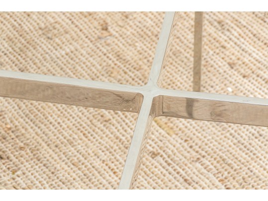 Quality Mid Century Chrome Framed Glass Top Cocktail Table 