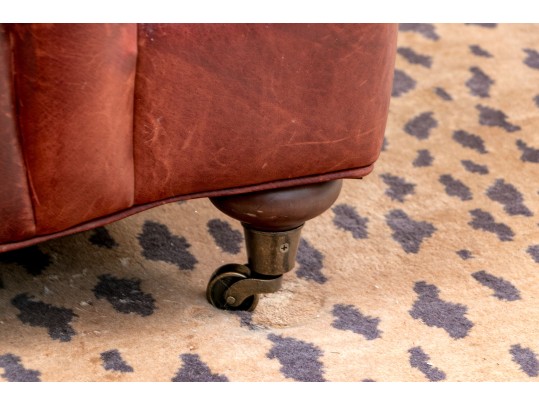 Quality Restoration Hardware Oxblood Leather Sectional