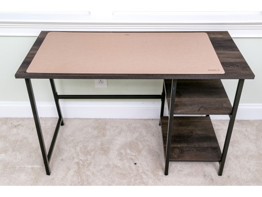 Nordik By Design Wood And Leather Desk And Leather Chair