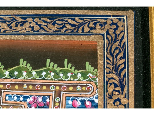 Two Gilt Framed India Painted And Gilt Figural Artworks