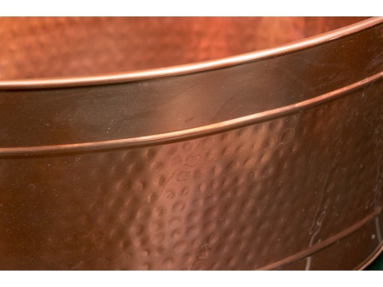 Decorative Lacquered Oval Metal Bin