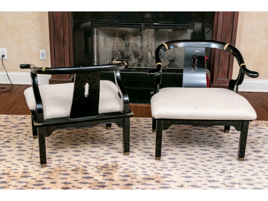 Pair Of Vintage Chinese Style Armchairs 