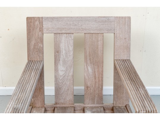  Heavy & Solid Sutherland Teak Armchair With Custom Cushions & Ottoman