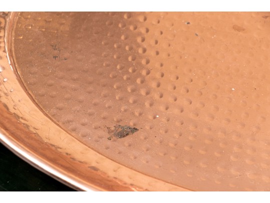 Hammered Copper Over Stainless Oval Tray
