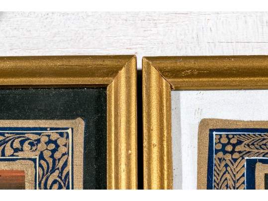 Two Gilt Framed India Painted And Gilt Figural Artworks