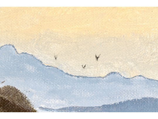 William M Locker, Oil On Board, Coastal Landscape, 1990