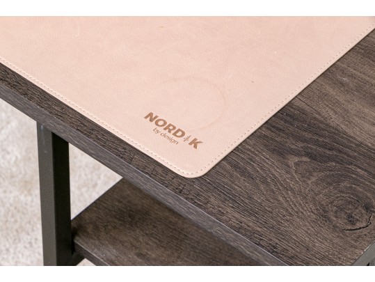 Nordik By Design Wood And Leather Desk And Leather Chair