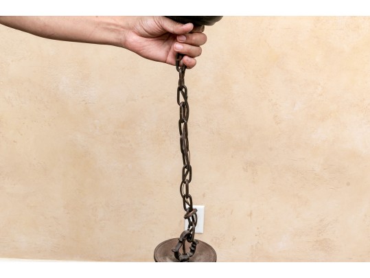 Nine Light Iron Tiered Chandelier 