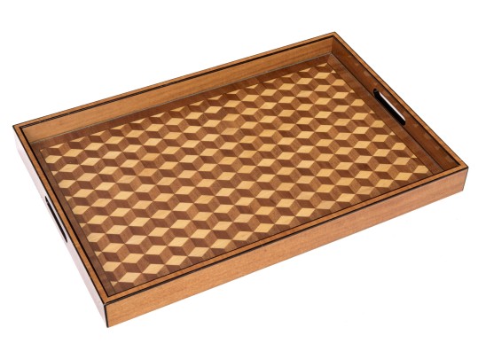 Williams Sonoma Home Harlequin Inlaid Bar Tray On Stand 
