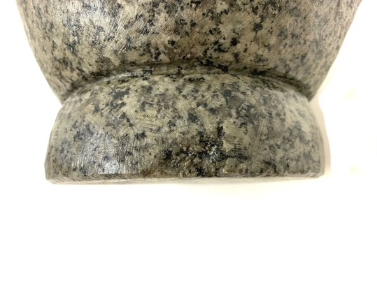Large Handled Grey Speckled Granite Mortar And Pestle