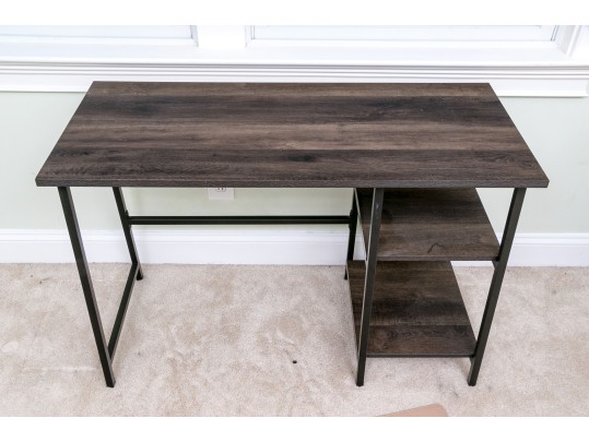 Nordik By Design Wood And Leather Desk And Leather Chair