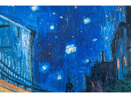 Framed Vintage Van Gogh Kroller-Muller Museum Poster, Cafe Terrace At Night