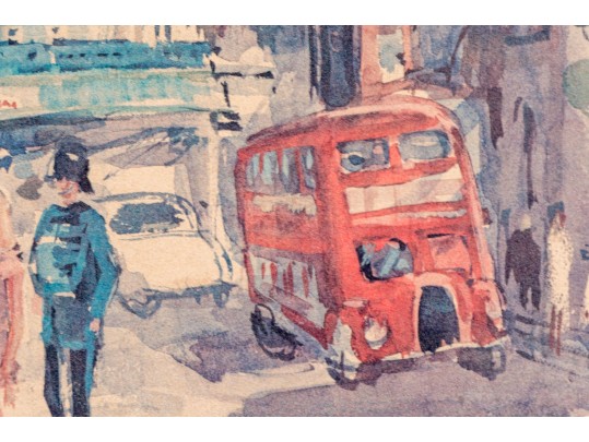 Signed Watercolor Painting, Urban Landscape, As Is