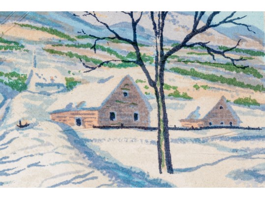 Harry Shokler (Am., 1896-1978) Two Framed Serigraphs, VT Winter Landscapes