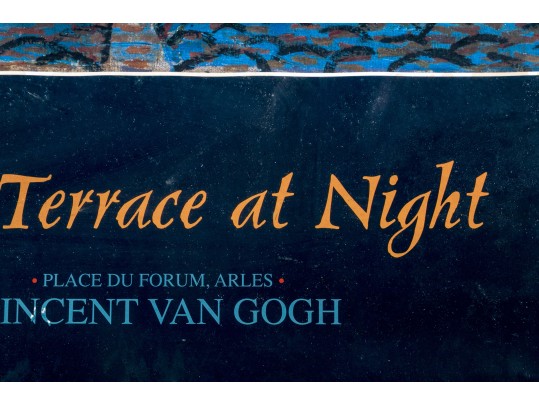 Framed Vintage Van Gogh Kroller-Muller Museum Poster, Cafe Terrace At Night