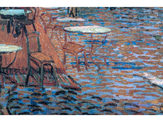 Framed Vintage Van Gogh Kroller-Muller Museum Poster, Cafe Terrace At Night