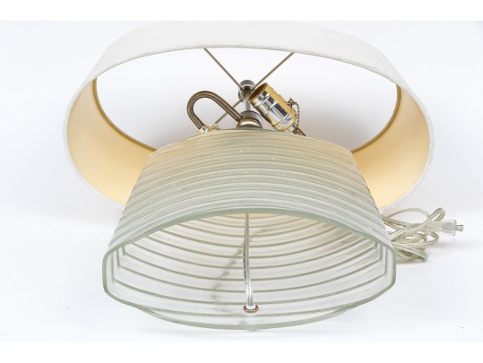 Contemporary Glass Twin Light Table Lamp