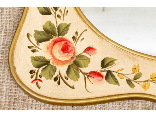 Vintage Paint Decorated Wood Mirror