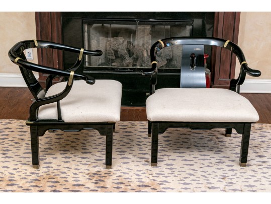 Pair Of Vintage Chinese Style Armchairs 