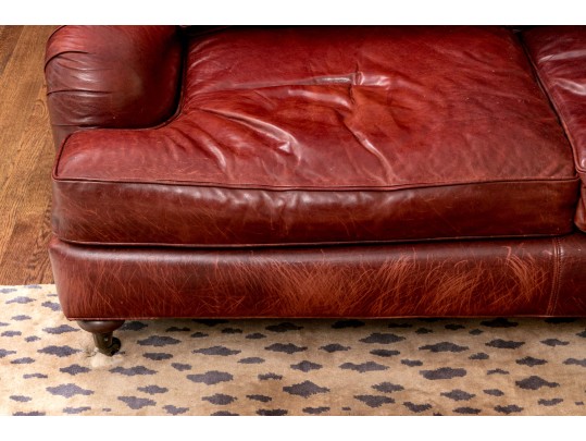 Quality Restoration Hardware Oxblood Leather Sectional