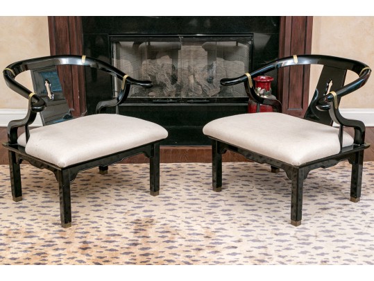 Pair Of Vintage Chinese Style Armchairs 