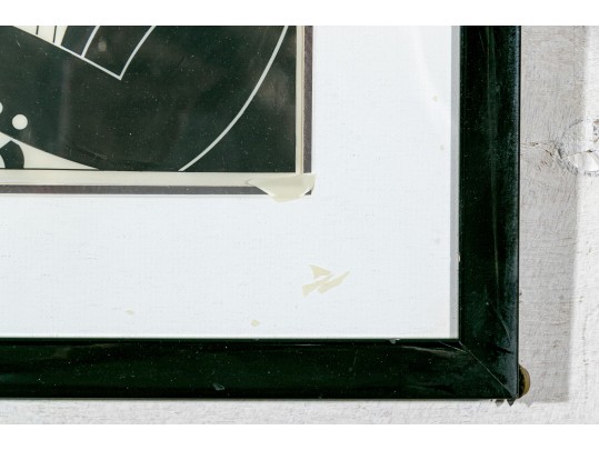 Vintage Japanese Framed Painted Paper Artwork, Dancers At A Club