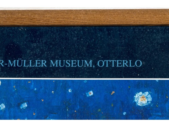 Framed Vintage Van Gogh Kroller-Muller Museum Poster, Cafe Terrace At Night